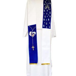 Estola Branca e Azul com Terço