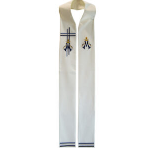 Estola com Bordado Mariano Azul