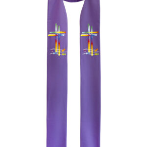 Estola Roxa com Cruz Colorida