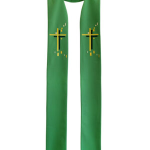 Green stole with golden cross