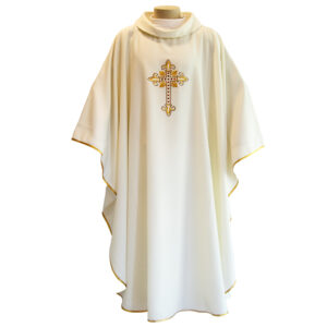 Paramento com Cruz Dourada e Pérolas