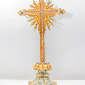 Crucifixo de Altar em Dourado e Mármore