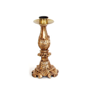 Castiçal Dourado com Folhagens