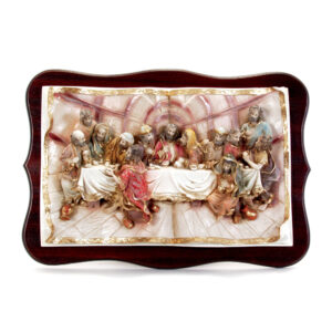 Quadro em madeira da Ceia de Cristo