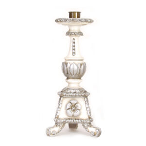 Castiçal Branco e Prateado (50cm)